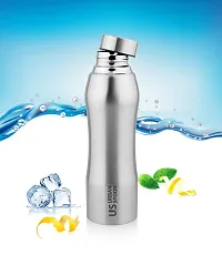 Urban Spoon Stainless Steel Water Bottle, Refrigerator Water Bottle, Bag Pack Bottle, Office Water Bottle - 1000 Ml 1 Pc - Belly - Silver Finish-thumb3