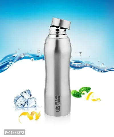 Urban Spoon Stainless Steel Water Bottle, Refrigerator Water Bottle, Bag Pack Bottle, Office Water Bottle - 1000 Ml 1 Pc - Belly - Silver Finish-thumb4