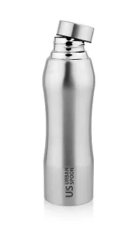 Urban Spoon Stainless Steel Water Bottle, Refrigerator Water Bottle, Bag Pack Bottle, Office Water Bottle - 1000 Ml 1 Pc - Belly - Silver Finish-thumb1