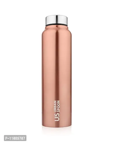 Urban Spoon Stainless Steel Water Bottle, Refrigerator Water Bottle, Bag Pack Bottle, Office Water Bottle - 920 Ml - 1 Pc - Straight - Copper Finish-thumb2