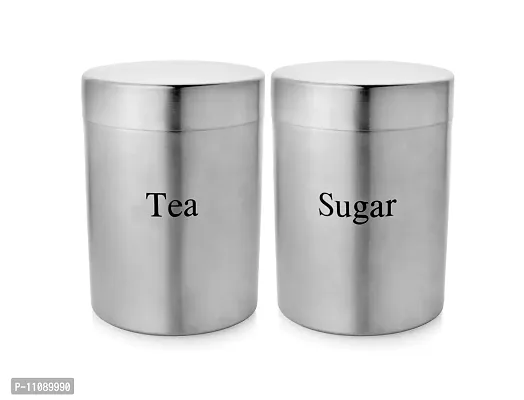 Vinayak International Stainless Steel Store And Stack Canister - 1580 ml, 2 Pieces, Silver-thumb0