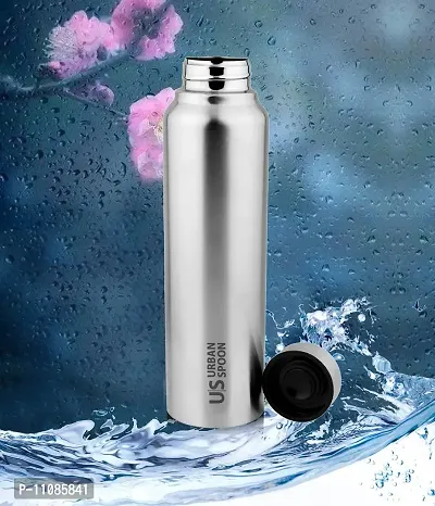 Urban Spoon Stainless Steel Water Bottle, Refrigerator Water Bottle - 920 Ml - 1 Pc - Straight - Silver-thumb4