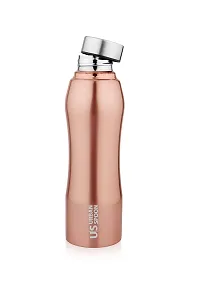 Urban Spoon 201 Grade 14/1Stainless Steel Refrigerator Water Bottle (1000 ml, Belly, Copper Finish)-thumb3