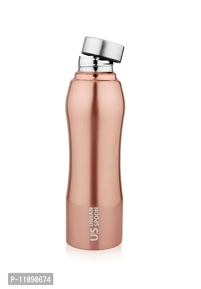 Urban Spoon 201 Grade 14/1Stainless Steel Refrigerator Water Bottle (1000 ml, Belly, Copper Finish)-thumb4