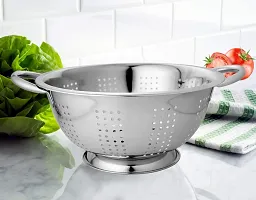 Vinayak Stainless Steel Colander, Strainer, Sieves 3000ml Dia- 24cm with Pudding and Handle-thumb4