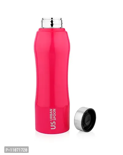 Urban Spoon Stainless Steel Water Bottle, Refrigerator Bottle - 1000 Ml 1 Pc - Belly Cherry Red-thumb3