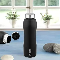 Urban Spoon Stainless Steel Water Bottle, Refrigerator Water Bottle, Bag Pack Bottle, Office Water Bottle - 1000 Ml 1 Pc - Belly - Matt Black-thumb4