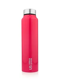 URBAN SPOON Stainless Steel Refrigerator Water Bottle - 920 Ml - 1 Pc - Straight - Cherry Red-thumb1