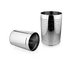 URBAN SPOON Stainless Steel Perforated Dustbin 1 Pc 16.50 Ltr Dia - 25.3 Height - 36 Cm-thumb1