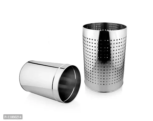 URBAN SPOON Stainless Steel Perforated Dustbin 1 Pc 16.50 Ltr Dia - 25.3 Height - 36 Cm-thumb2