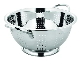 Vinayak Stainless Steel Colander, Strainer, Sieves 3000ml Dia- 24cm with Pudding and Handle-thumb1