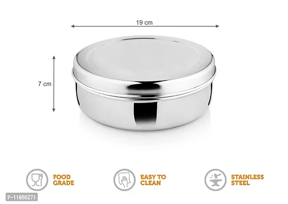 Urban Spoon Stainless Steel Chapatti Box, Puri Box, Serving Bowl, Storage Container, Multi Purpose Container 1550 ml-thumb2