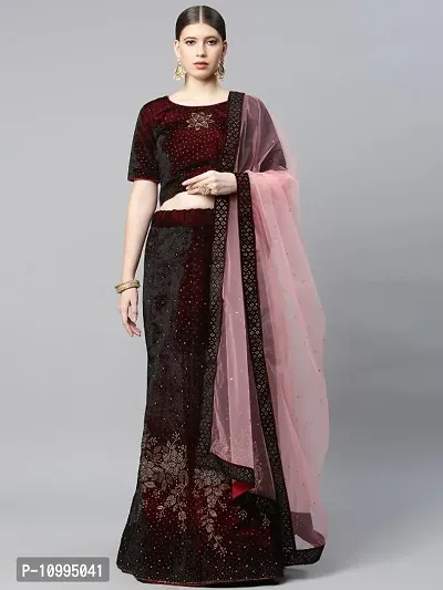 Marvelous Maroon Color Wedding Wear Tapeta Silk Velvet Designer Stone  Embroidered Work Lehenga Choli – Kirdaram