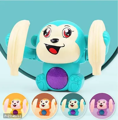 New Tumbling Jumping Monkey Toy for Baby and Kids, Sound Control Banana Monkey with Musical Toy with Light and Sound for Kids, Multicolor PACK OF 01