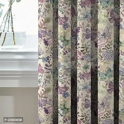 K30 3D Flowers Design Digital Printed Polyester Fabric Curtains for Bed Room Kids Room Living Room Color Peach Window/Door/Long Door (D.N. 642)