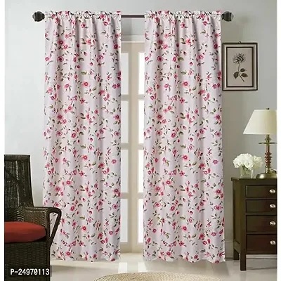 K30 3D Flowers Design Digital Printed Polyester Fabric Curtains for Bed Room Kids Room Living Room Color White Window/Door/Long Door (D.N. 648)