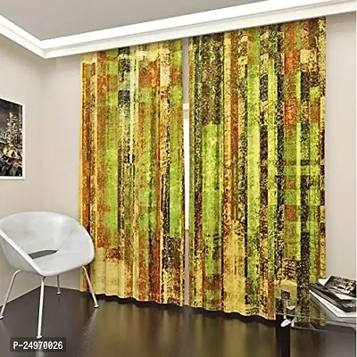 K30 3D Unique Design Digital Printed Polyester Fabric Curtains for Bed Room Kids Room Living Room Color Green Window/Door/Long Door (D.N. 621)