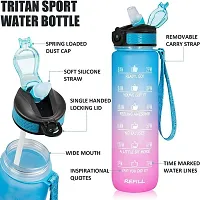 AR BHUMI Unbreakable Motivational Sipper Bottle With Straw Non- Toxic1 Litre Water Bottle With Time Markings For Home, Office, Gym Sports, School-thumb2