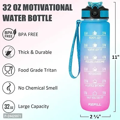 AR BHUMI Unbreakable Motivational Sipper Bottle With Straw Non- Toxic1 Litre Water Bottle With Time Markings For Home, Office, Gym Sports, School-thumb4