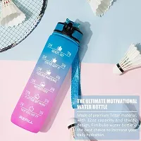 ARB Unbreakable Motivational Sipper Bottle With Straw Non- Toxic1 Litre Water Bottle With Time Markings For Home, Office, Gym Sports, School-thumb1