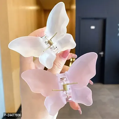 ARB 2 Pcs Butterfly Design Stylish Clutcher For Girls or Women Matte Hair Clip or Hair Claw For Thick Hair Women's Stylish Hair Clatcher Accessories