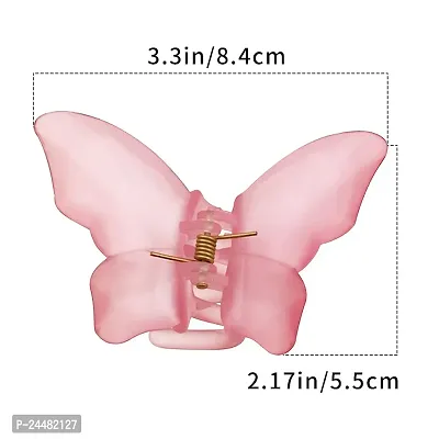 ARB Matte Finish Hair Clutcher in Butterfly Design Transparent Plastic Hair Clip For Girls and Women Best Design Hair Claw For Womens and Girls-thumb3