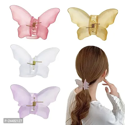 ARB Matte Finish Hair Clutcher in Butterfly Design Transparent Plastic Hair Clip For Girls and Women Best Design Hair Claw For Womens and Girls-thumb4