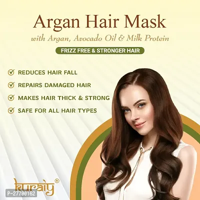 KURAIY Argan Oil Evaporation-free Mask Repair Dry Hair Damaged Split End Hair Smooth Professional Hair Mask PACK OF 1-thumb3