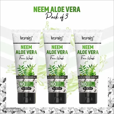 KURAIY 100% Premium NEEM ALOE VERA Face Wash Natural Moisturizing Facial Cleanser Daily Face wash-thumb0