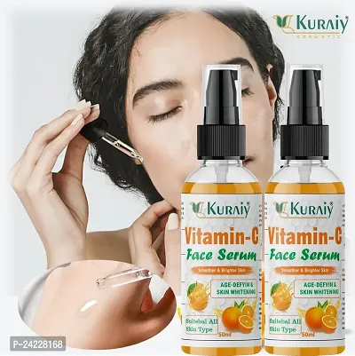 Kuraiy 100% Organic Vitamin C Face Serum with Mandarin | For Glowing Skin | With Pure Ethyl Ascorbic Acid.(Pack of 2)-thumb0