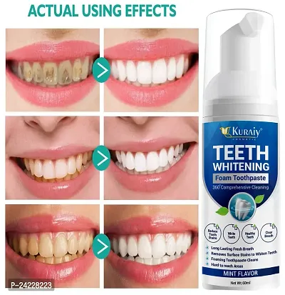 KURAIY Pure 60ml Toothpaste  Foam Natural Mouth Wash Mousse Teeth  Teethpaste Oral Hygiene Breath Dental Tool