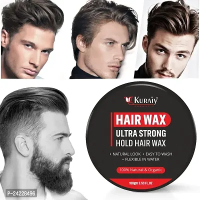 Kuraiy 100% Pure Strong Hold Hair Wax Non-Sticky Matte Finish Hair Wax (100g)