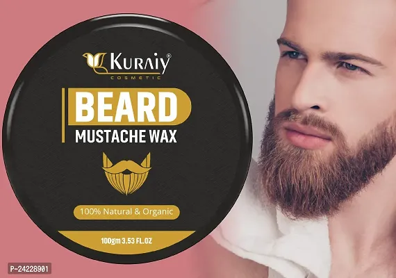 KURAIY Beard Wax Almond  Thyme for beard styling (100 gm) Hair Wax  (100 g)-thumb0