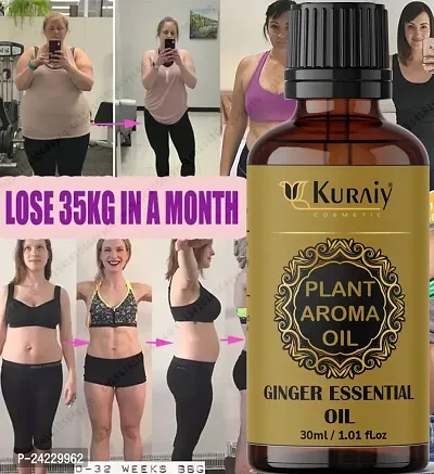 KURAIY Harbal Tummy Ginger Oil, For Belly Drainage Ginger Oil For Belly / Fat Reduction For Weight Loss, Fat Burner Oil For Men  Women-30ml-thumb0