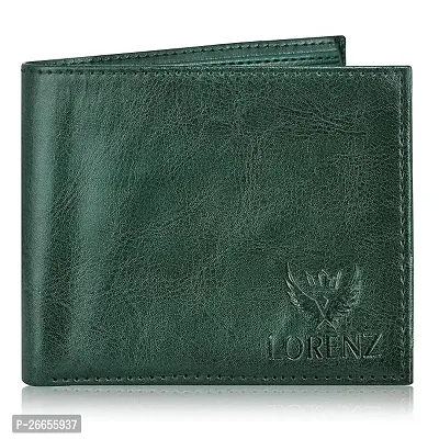 Designer Green Leather Solid Two Fold Wallet For Men-thumb0