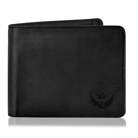 REDHORNS Stylish Genuine Leather Wallet for Men Lightweight Bi-Fold Slim Wallet with Card Holder Slots Purse for Men (A10C_Dark Brown)