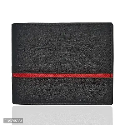 Designer Black Leather Solid Two Fold Wallet For Men-thumb0