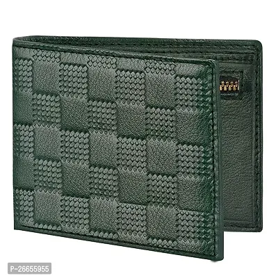 Designer Green Leather Solid Two Fold Wallet For Men-thumb0