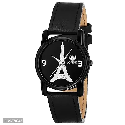 Stylish Black Synthetic Leather Analog Watches For Women-thumb0