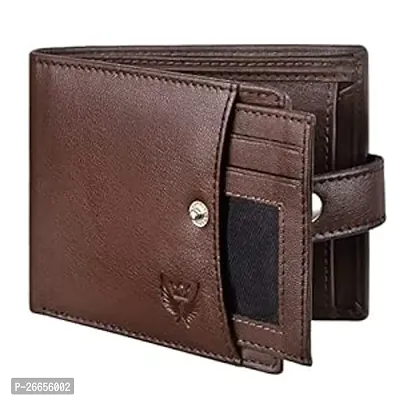 Designer Brown Leather Solid Two Fold Wallet For Men-thumb0