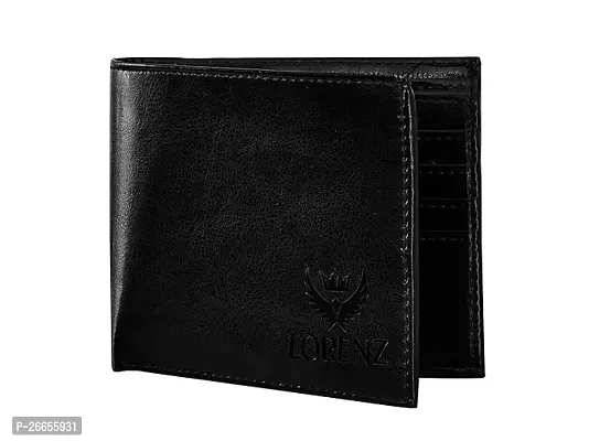 Designer Black Leather Solid Two Fold Wallet For Men-thumb0