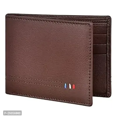 Designer Brown Leather Solid Two Fold Wallet For Men-thumb0