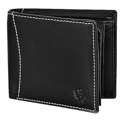 Designer Leather Solid Two Fold Wallet For Men