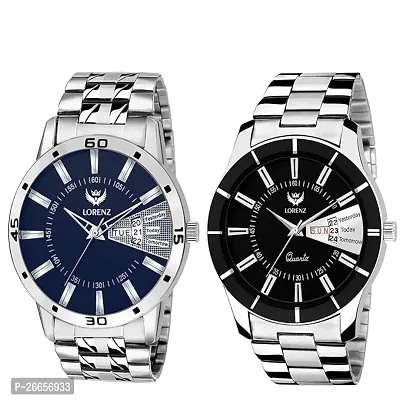Stylish Men Metal Analog daily Use Watch Pack of 2