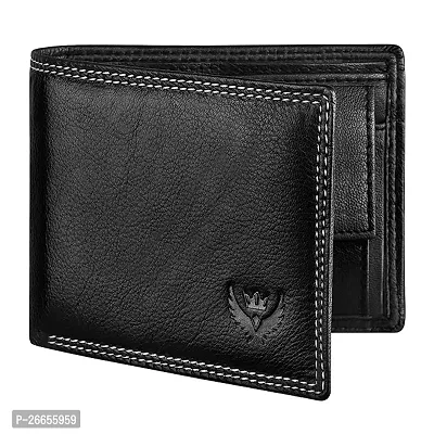 Designer Black Leather Solid Two Fold Wallet For Men-thumb0