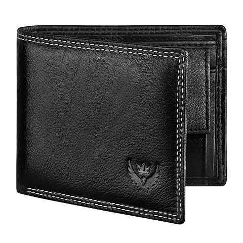 Designer Leather Solid Two Fold Wallet For Men