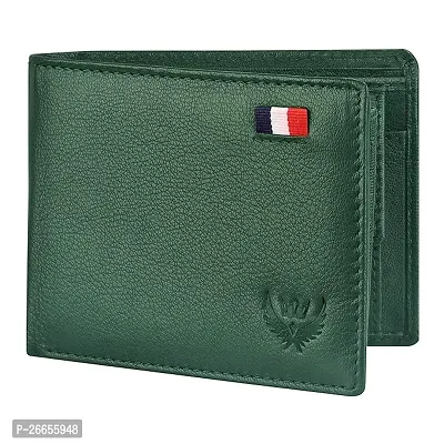 Designer Green Leather Solid Two Fold Wallet For Men-thumb0