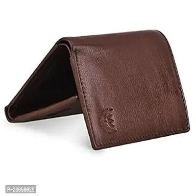 Designer Brown Leather Solid Two Fold Wallet For Men-thumb0