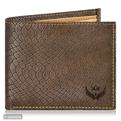 Designer Brown Leather Solid Two Fold Wallet For Men-thumb0