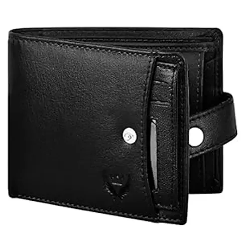 LORENZ Bi-Fold Black RFID Blocking Leather Wallet for Men with External Card Holder & Coin Pocket Feature| Soft Nappa Men?s Leather Wallet